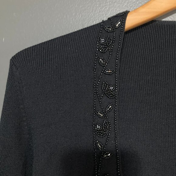 Ann Taylor Women Open Cardigan Size S Black 100% Silk Formal Sequin Detail - Picture 1 of 5